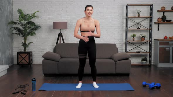 Fit Woman Fitness Trainer Blogger Teaches Student Speaks Motivational Speech alt