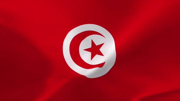 Tunisia Waving Flag Animation 4K Moving Wallpaper Background alt