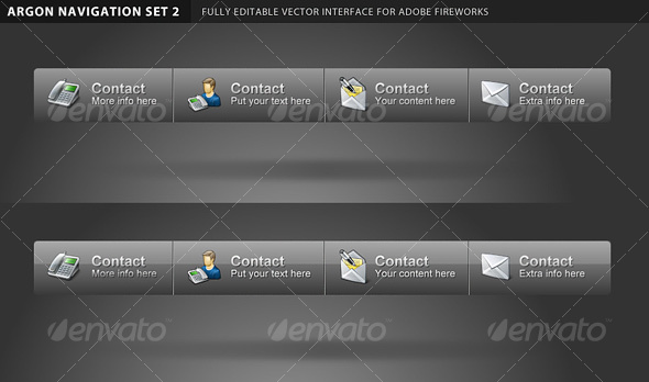 Argon Navigation Set 2 - Navigation Bars Web Elements