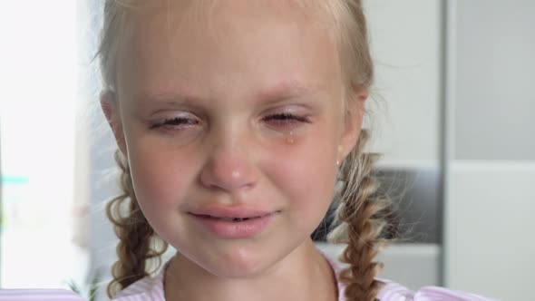 Baby girl crying portrait