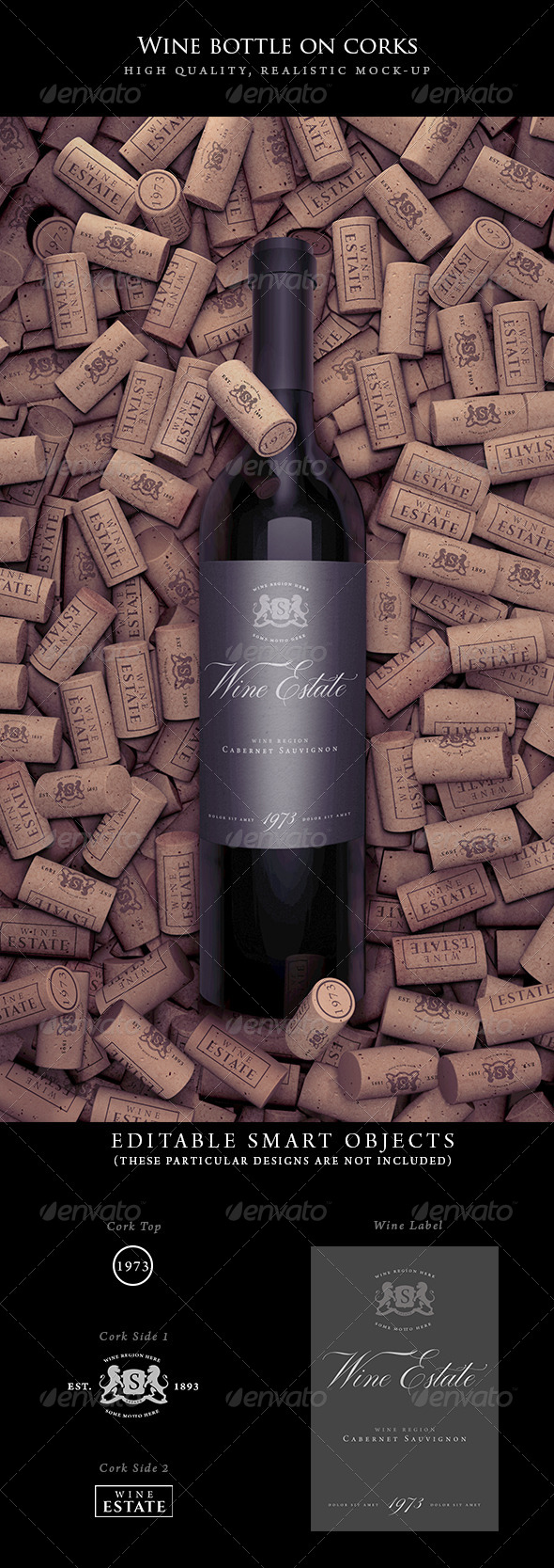 Download Wine Bottle On Corks Mock Up By Vatesdesign Graphicriver