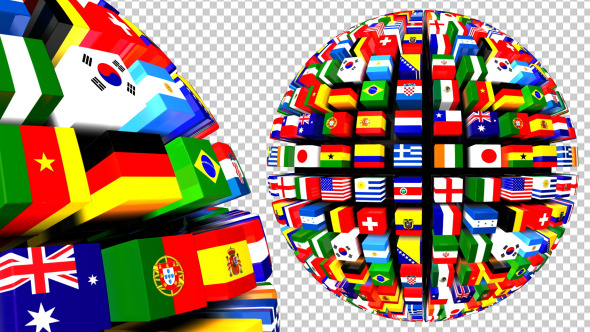 Country Flags Globe Pack (Pack of 2)