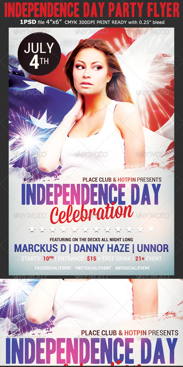 Independence Day Party Flyer - Clubs & Parties Events