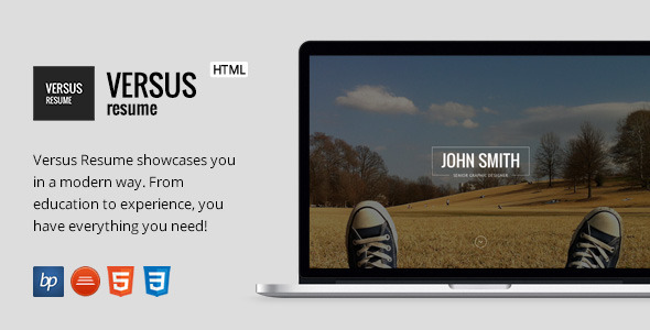 VERSUS Resume - Responsive CV Template + Bonuses - Resume / CV Specialty Pages