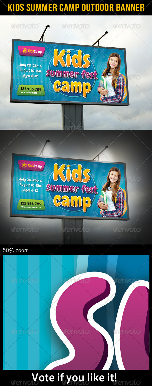 Kids Summer Camp Outdoor Banner 02