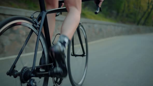 Cyclist Fitness Riding Road Bike For Triathlon Race. Recreation Sport. Triathlete Cyclist Training. alt