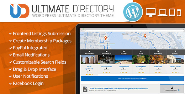 Ultimate Directory Responsive WordPress Theme - Directory & Listings Corporate
