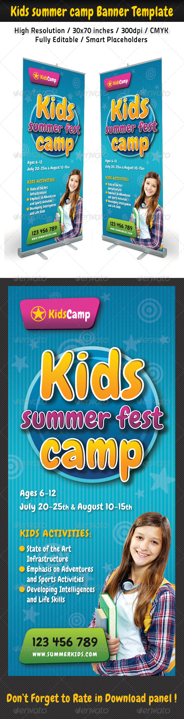 Kids Summer Camp Banner Template 02