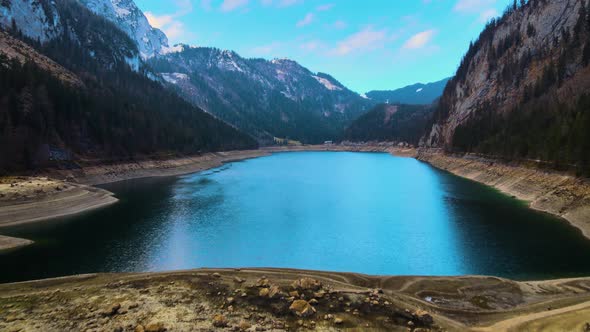 Beautiful Drone View on the Lake Gosausee with Mountains in Austria alt