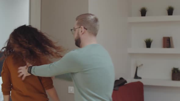 Hysterical Wife Violently Attacking Cheating Husband at Home alt