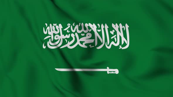 Saudi Arabia flag seamless closeup waving