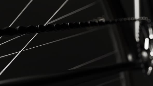 Retro bicycle silhouette with a black background. Old-fashioned, elegant bike alt