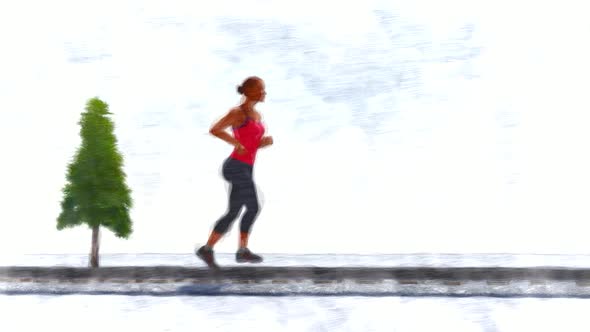 Young Woman Running Stop Motion, Motion Graphics | VideoHive