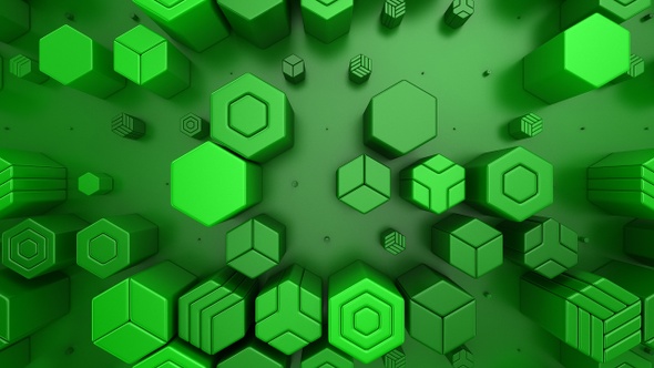 Background Of Animated Hexagons, Motion Graphics 