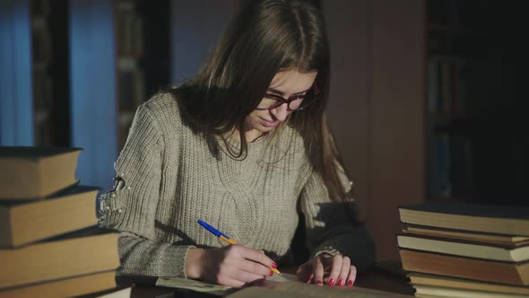 The Girl in Glasses Notes Information From Books in the Library at a Later Time alt