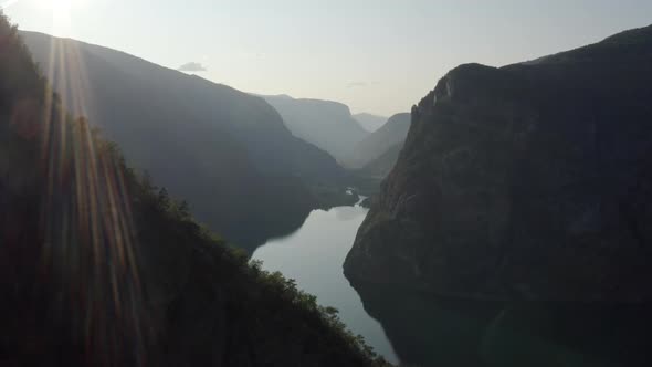 Drone Over Tranquil Mountain Valley alt