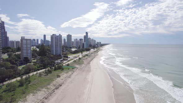 Surfers Paradise And Main Beach In Gold Coast, Queensland, Australia - aerial drone shot alt