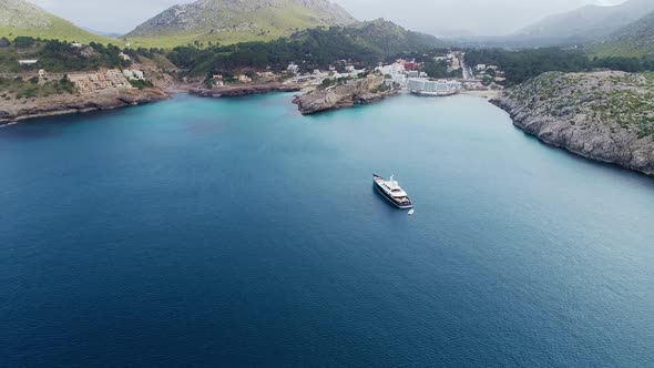 Aerial View of Boat at Seashore