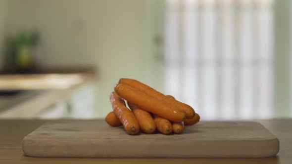 Slider Tracking Shot Of Carrots