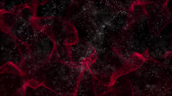 Red Dynamic Abstract Particles Background Loop