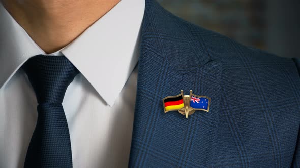 Businessman Friend Flags Pin Germany New Zealand alt