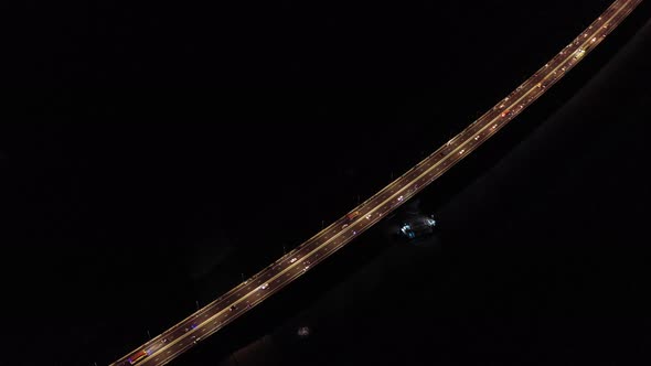 Aerial view of Padma bridge, over the Padma river by day, Dhaka, Bangladesh. alt