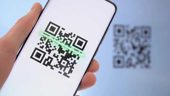 Mobile app scanning a QR code