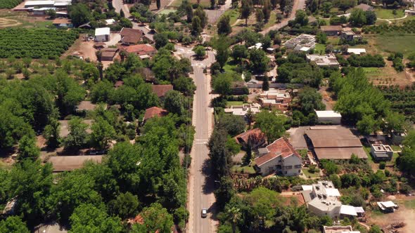 Aerial view of Beit Hillel, a cooperative agricultural community in Northern Israel, Aerial view. alt