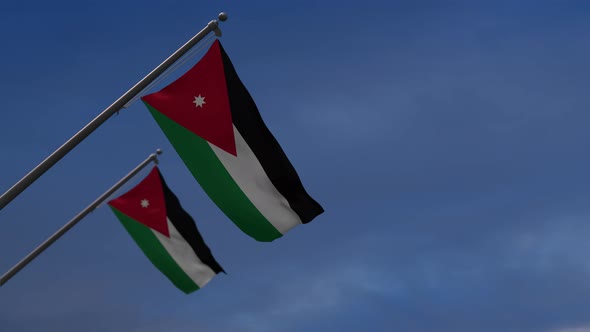 Jordan  Flags In The Blue Sky - 4K