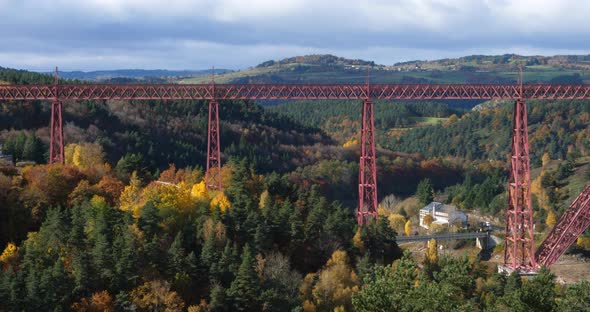 arabit Viaduct, built by Gustave Eiffel on river Truyere, Cantal department, France, alt