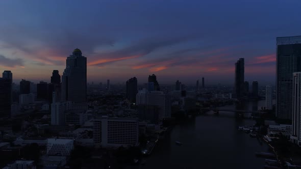 Bangkok Thailand Aerial City View Drone Footage over the City. alt