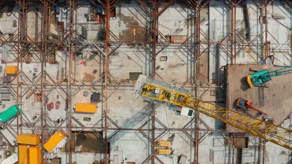 Top down view of construction site in Hong Kong alt
