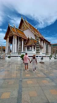 Wat Suthat Thepwararam Ratchaworahawihan the Royal Temple in Capital City Bangkok Thailand alt