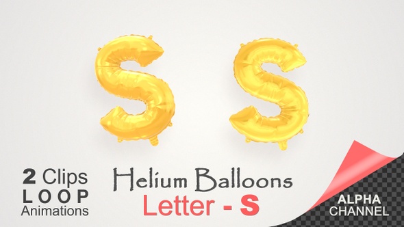 Helium Gold Balloons With Letter – S