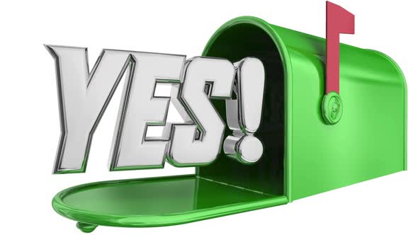 Yes Mailbox Message Delivery Answer Response Approval 3d Animation alt