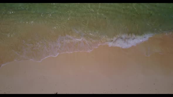 Aerial abstract of luxury lagoon beach trip by transparent sea and white sandy background of a dayou alt