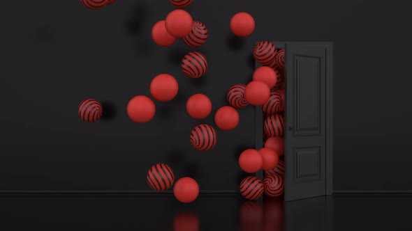 The balls fly through the open door alt