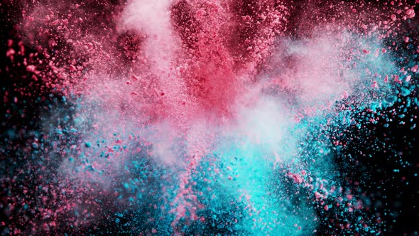 Super Slow Motion Shot of Color Powder Explosion Isolated on Black ...