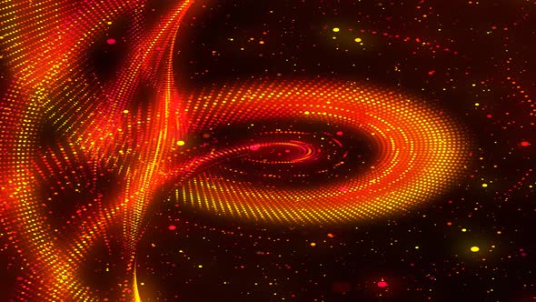 Motion Graphics Glowing Particle Red Yellow Background Animation