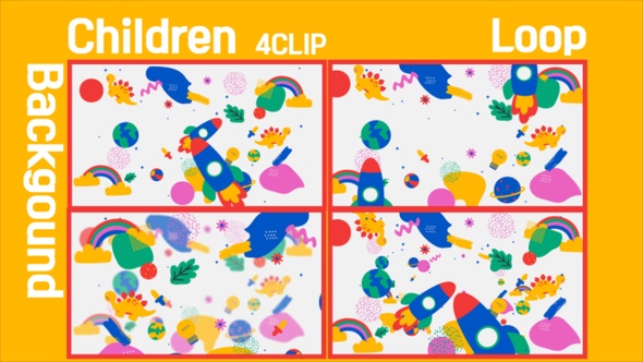 Children Background 4 Clip Loop