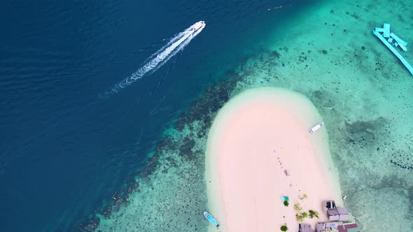 Aerial view above beach tourist and travel At Khai island Phuket Thailand alt