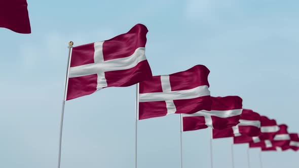 Denmark  Row Of Flags  alt