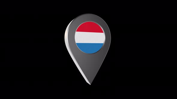 3d Animation Map Navigation Pointer With Flag Of Heilbronn (Germany) With Alpha Channel - 4K alt