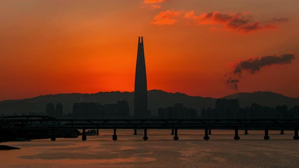 Time Lapse Sunrise of Seoul  South Korea