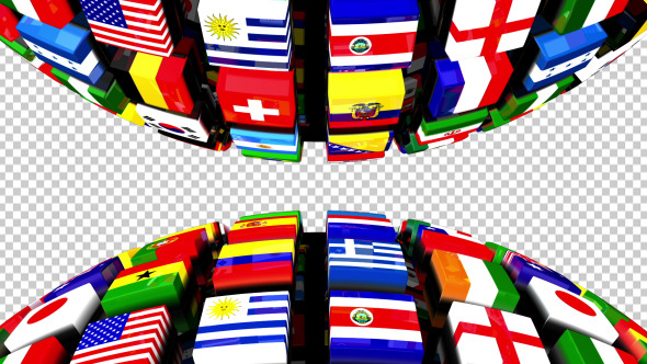 Country Flags Globe Double