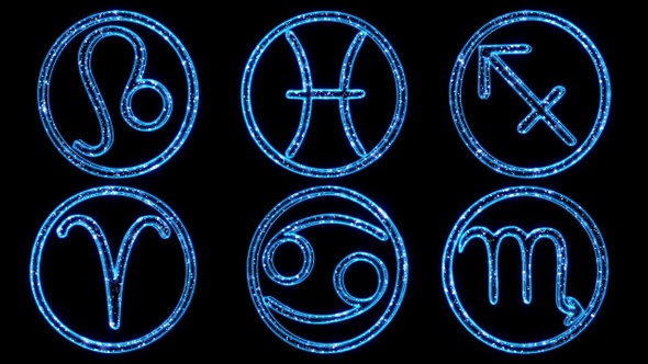 Rotating Shiny Zodiac Symbols