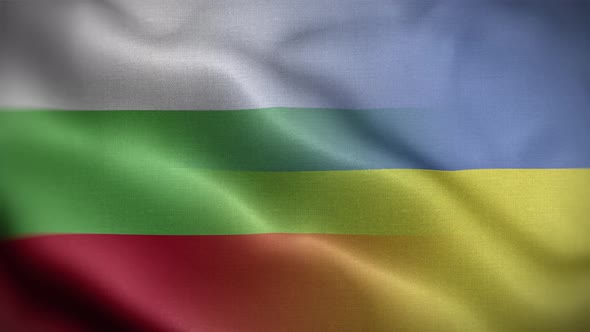 Ukraine Bulgaria Flag Loop Background 4K