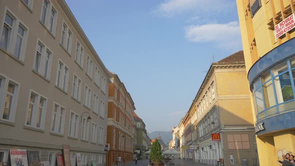 Tilt down of Republicii street 