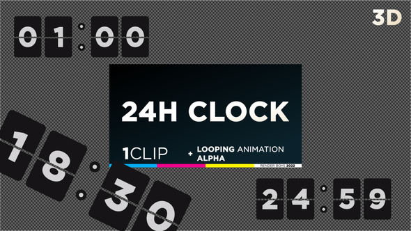 Full 24h animated clock