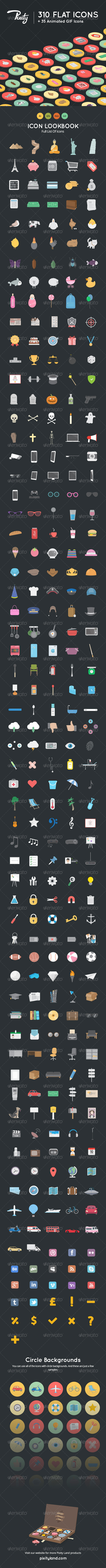 Pixity - 310 Flat Icons - Miscellaneous Characters